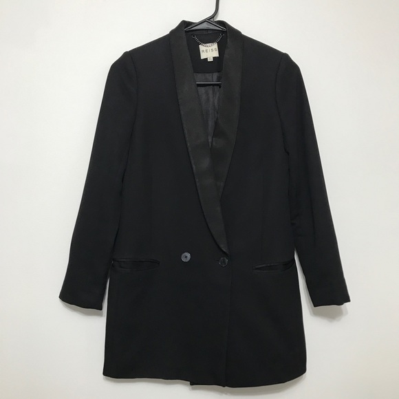 Reiss Kendra Blazer Jacket in Black - Picture 2 of 7